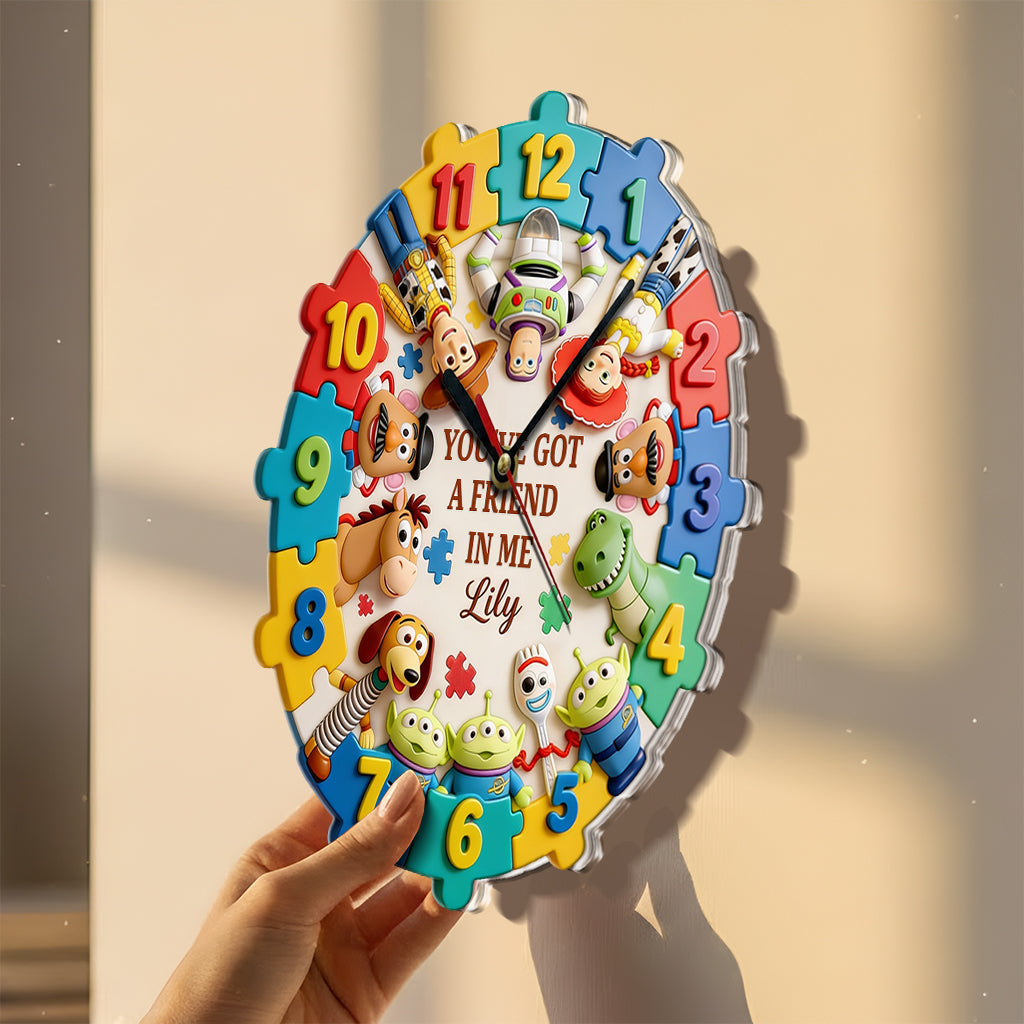 Personalized Autism Awareness Acrylic Wall Clock Unique Gift Acrylic Wall Clock GradoCreations