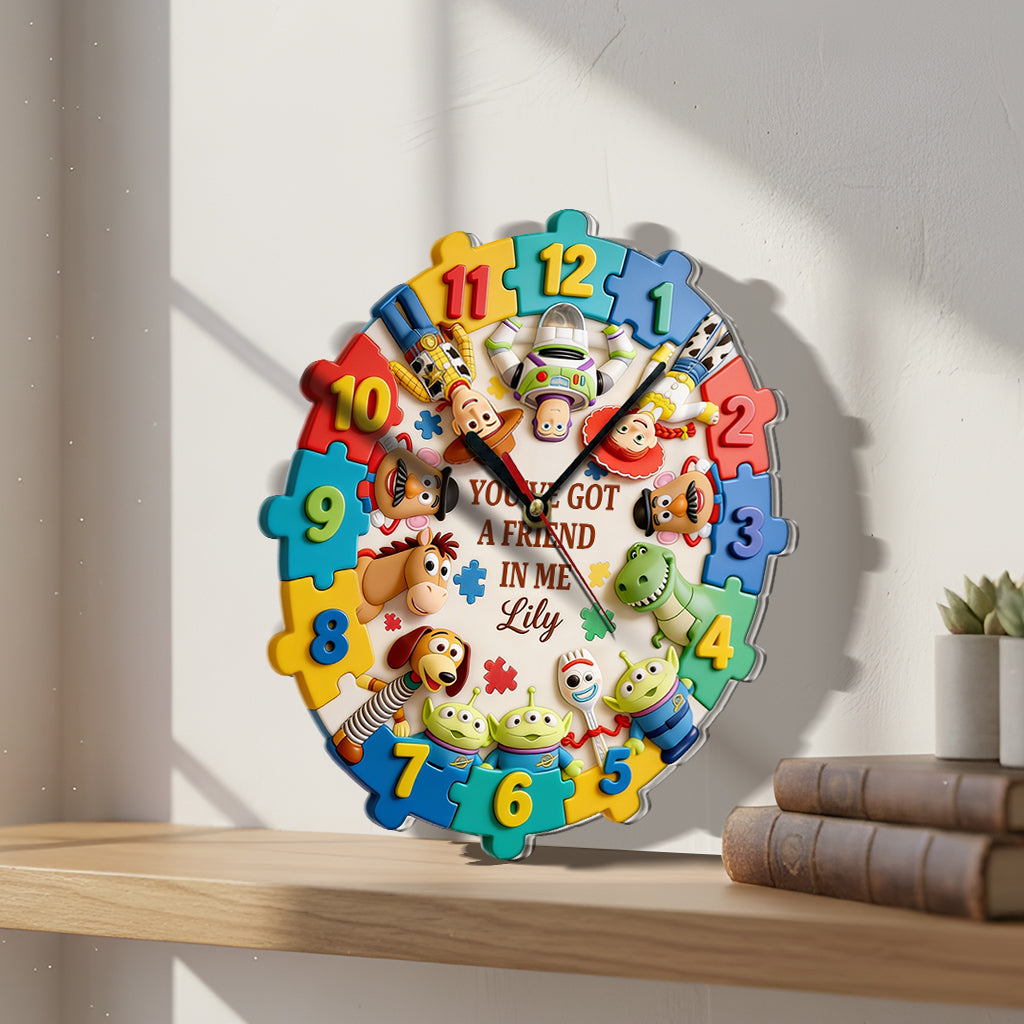 Personalized Autism Awareness Acrylic Wall Clock Unique Gift Acrylic Wall Clock GradoCreations