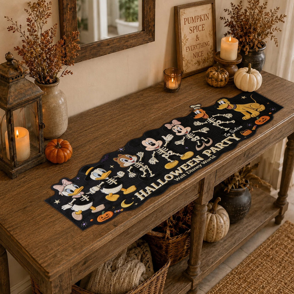 Personalized Halloween Friends Custom Shape Table Runner Gift for Family Custom Shape Table Runner GradoCreations