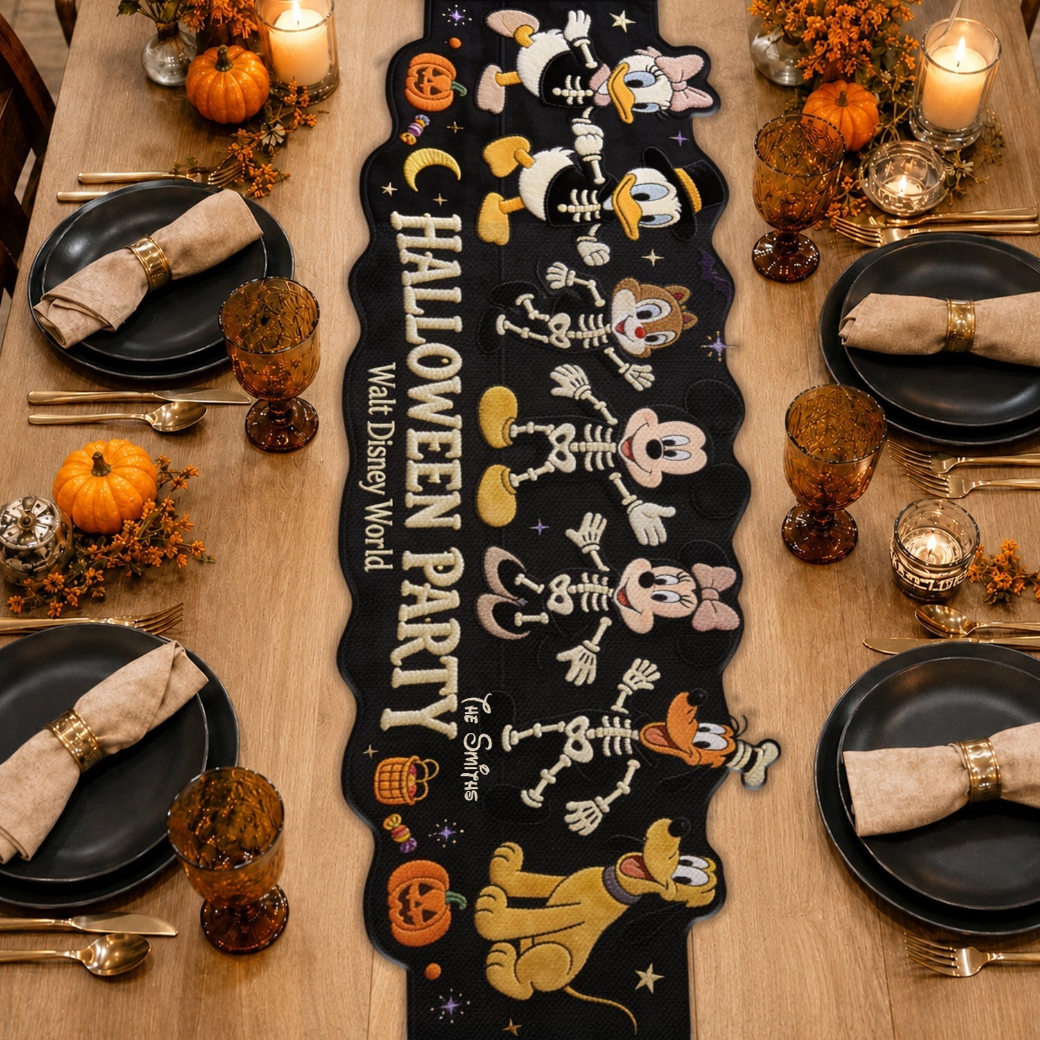 Personalized Halloween Friends Custom Shape Table Runner Gift for Family Custom Shape Table Runner GradoCreations