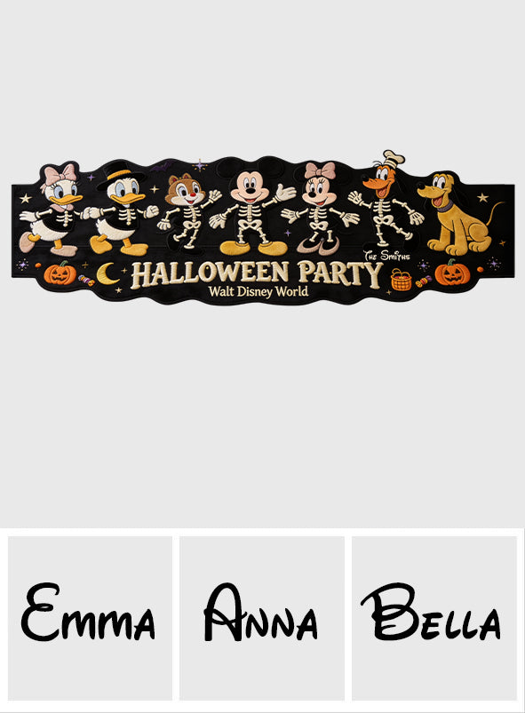 Personalized Halloween Friends Custom Shape Table Runner Gift for Family Custom Shape Table Runner GradoCreations