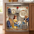 Personalized Beauty and the Beast Dishwasher Cover, Custom Name Kitchen Decor Gift Dishwasher Cover GradoCreations