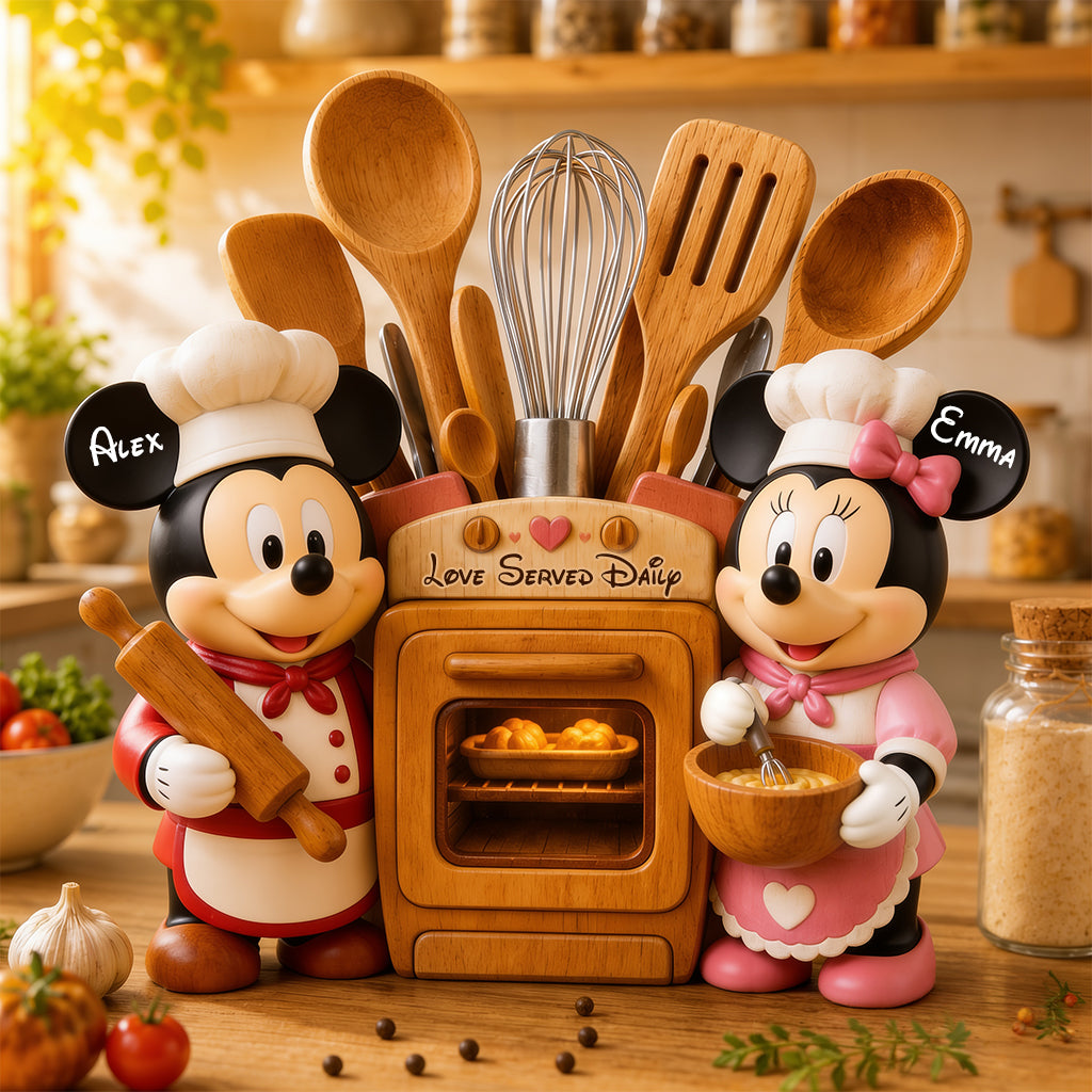 Personalized Cartoon Mouse Wooden Desk Organizer for Kids Wooden Pen Holder GradoCreations