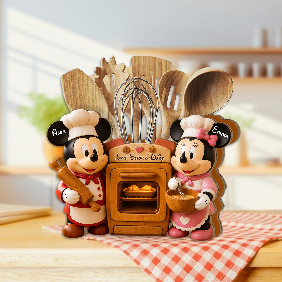 Personalized Cartoon Mouse Wooden Desk Organizer for Kids Wooden Pen Holder GradoCreations