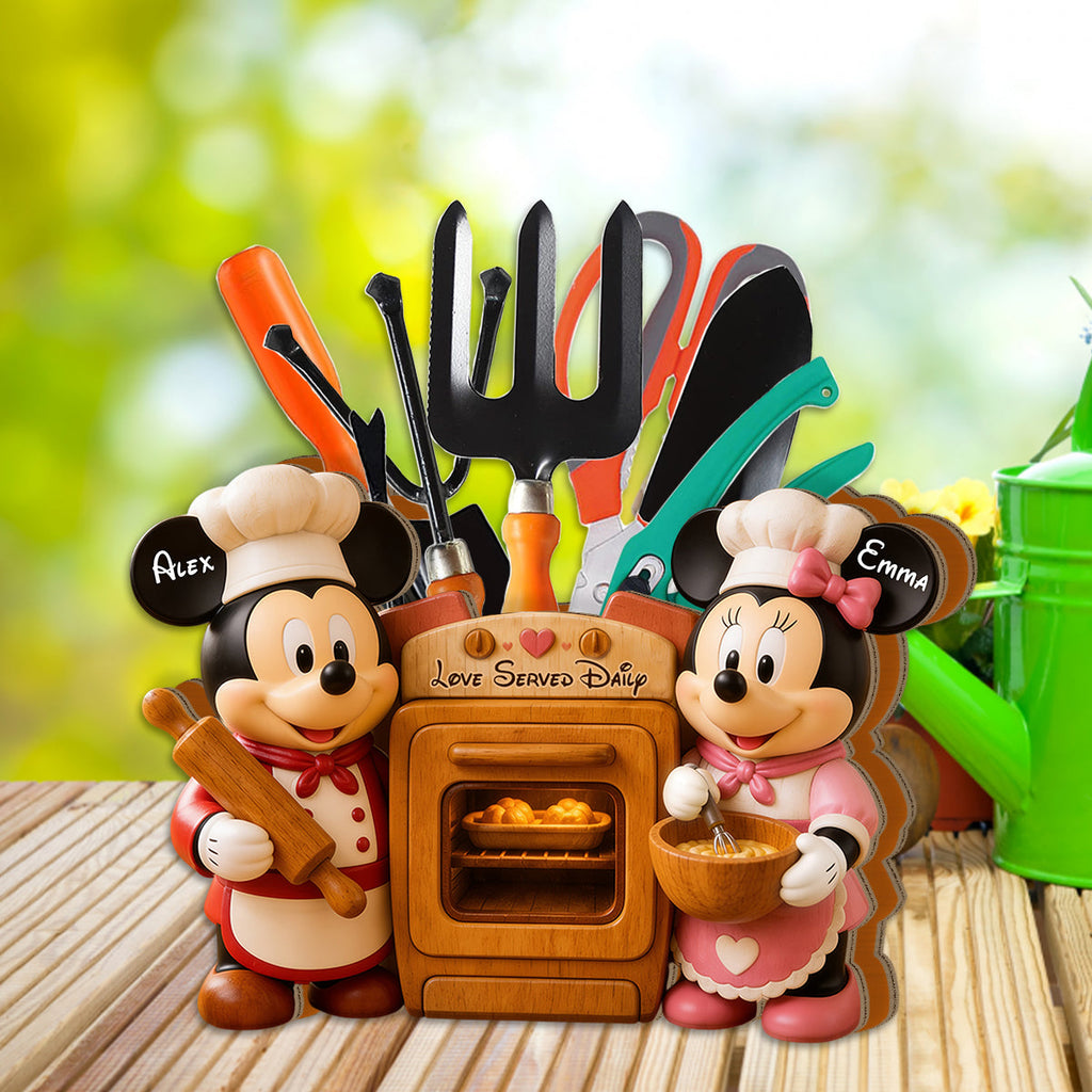 Personalized Cartoon Mouse Wooden Desk Organizer for Kids Wooden Pen Holder GradoCreations
