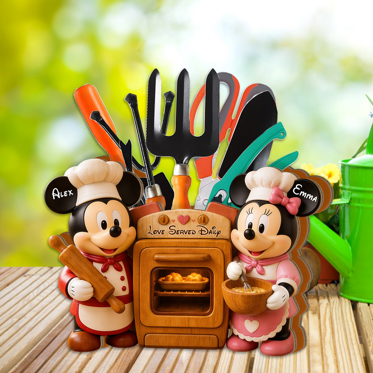 Personalized Cartoon Mouse Wooden Desk Organizer for Kids Wooden Pen Holder GradoCreations