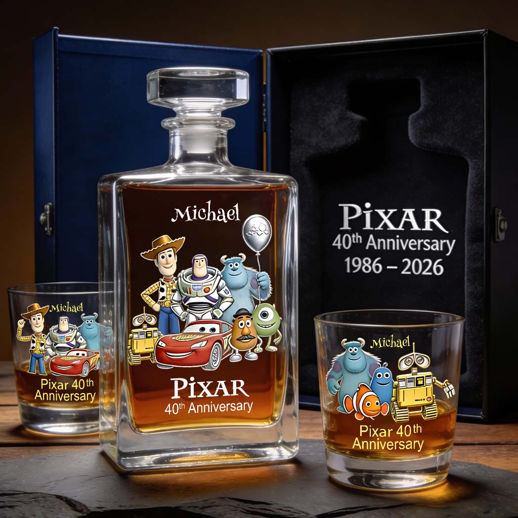 Personalized 40th Anniversary Whiskey Decanter Set Custom Name Gift Whiskey Decanter Set GradoCreations