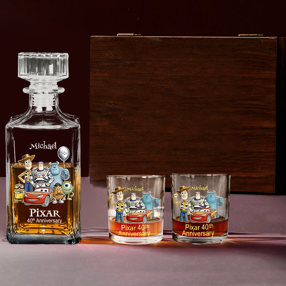 Personalized 40th Anniversary Whiskey Decanter Set Custom Name Gift Whiskey Decanter Set GradoCreations