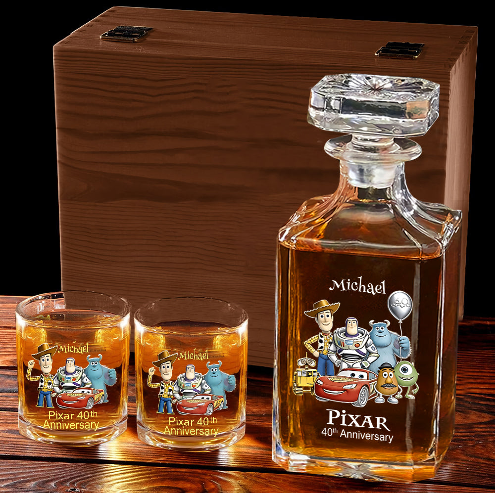 Personalized 40th Anniversary Whiskey Decanter Set Custom Name Gift Whiskey Decanter Set GradoCreations