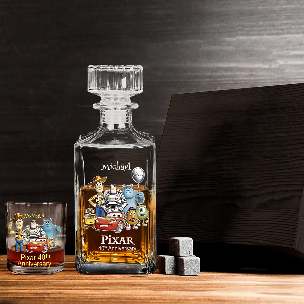 Personalized 40th Anniversary Whiskey Decanter Set Custom Name Gift Whiskey Decanter Set GradoCreations