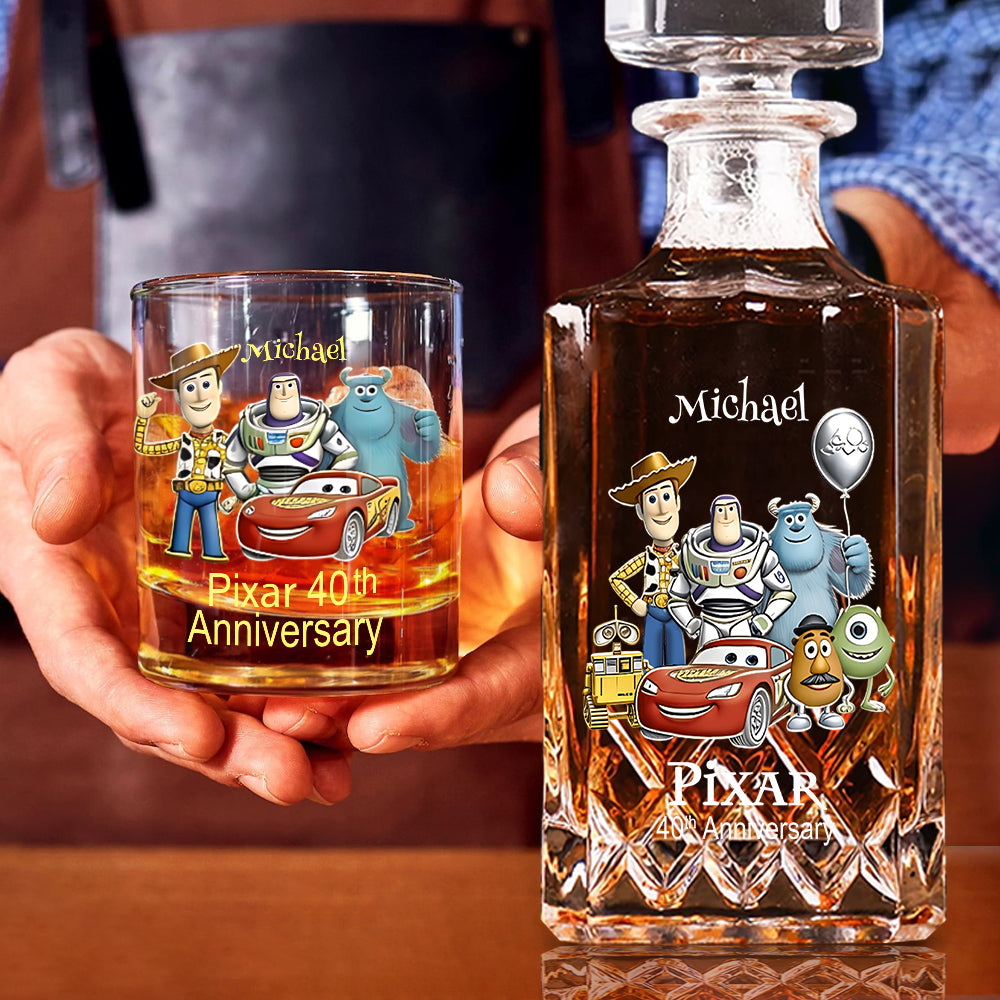 Personalized 40th Anniversary Whiskey Decanter Set Custom Name Gift Whiskey Decanter Set GradoCreations