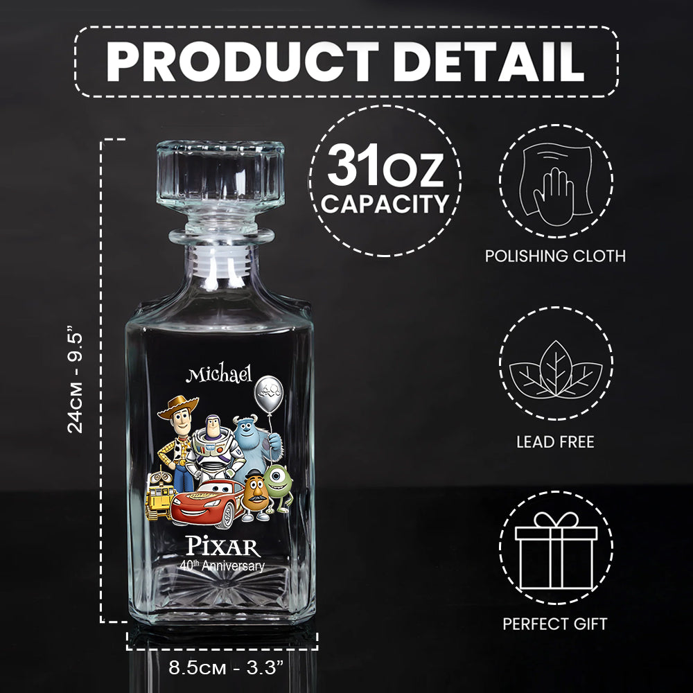 Personalized 40th Anniversary Whiskey Decanter Set Custom Name Gift Whiskey Decanter Set GradoCreations