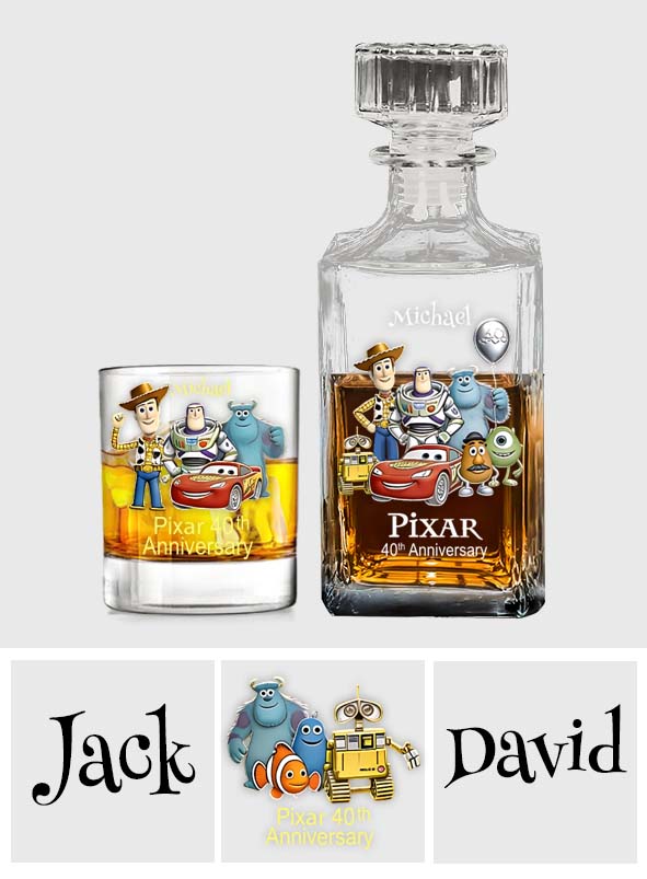 Personalized 40th Anniversary Whiskey Decanter Set Custom Name Gift Whiskey Decanter Set GradoCreations