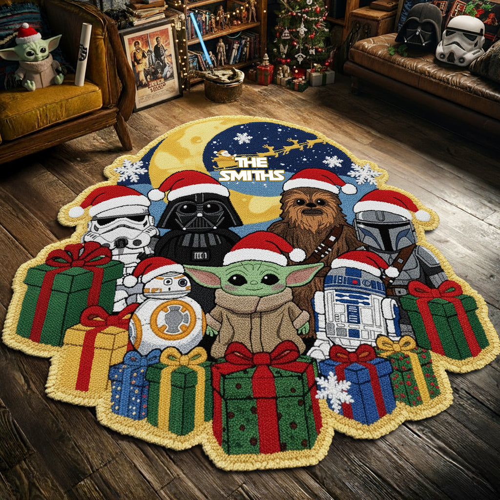 Personalized Christmas Non-Slip Tufted Rug Featuring Star Wars Theme Non-Slip Tufted Rug GradoCreations