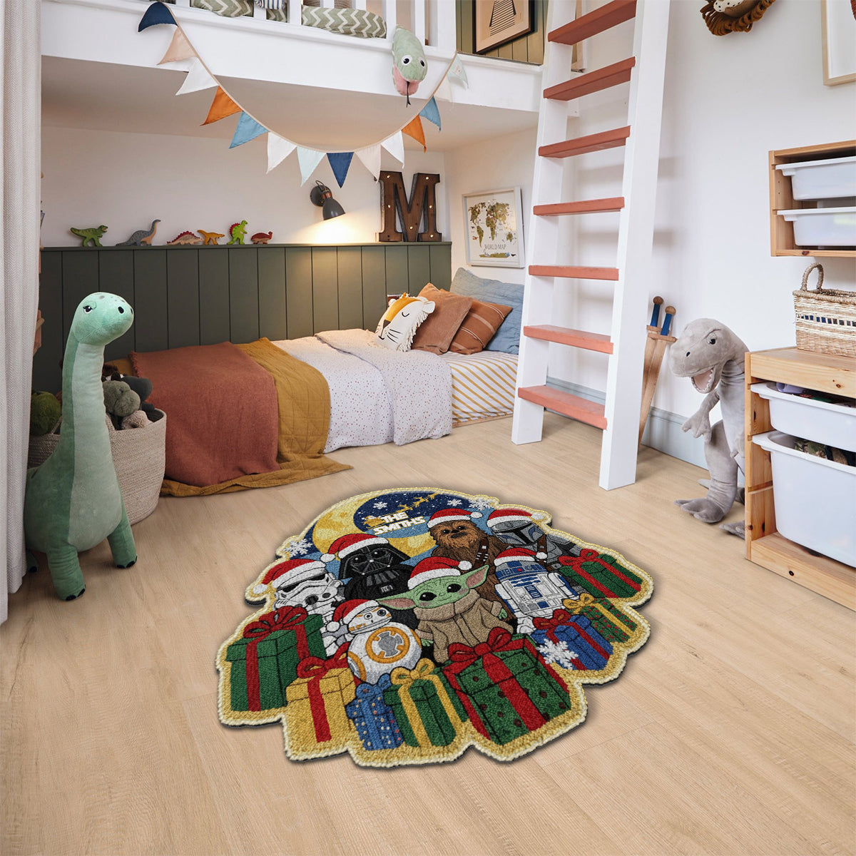 Personalized Christmas Non-Slip Tufted Rug Featuring Star Wars Theme Non-Slip Tufted Rug GradoCreations