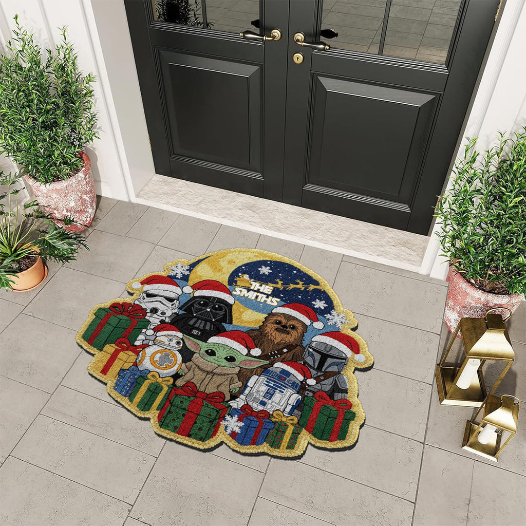 Personalized Christmas Non-Slip Tufted Rug Featuring Star Wars Theme Non-Slip Tufted Rug GradoCreations