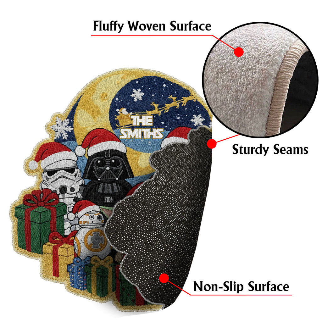 Personalized Christmas Non-Slip Tufted Rug Featuring Star Wars Theme Non-Slip Tufted Rug GradoCreations