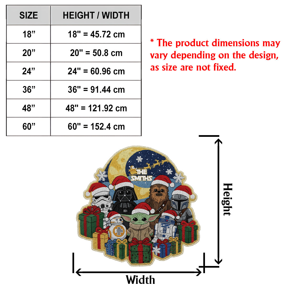 Personalized Christmas Non-Slip Tufted Rug Featuring Star Wars Theme Non-Slip Tufted Rug GradoCreations
