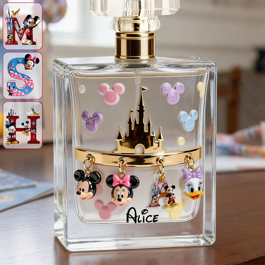 Personalized Disney Castle Perfume Bottle with Name - Fun Gift for Mom Refillable Perfume Bottle GradoCreations