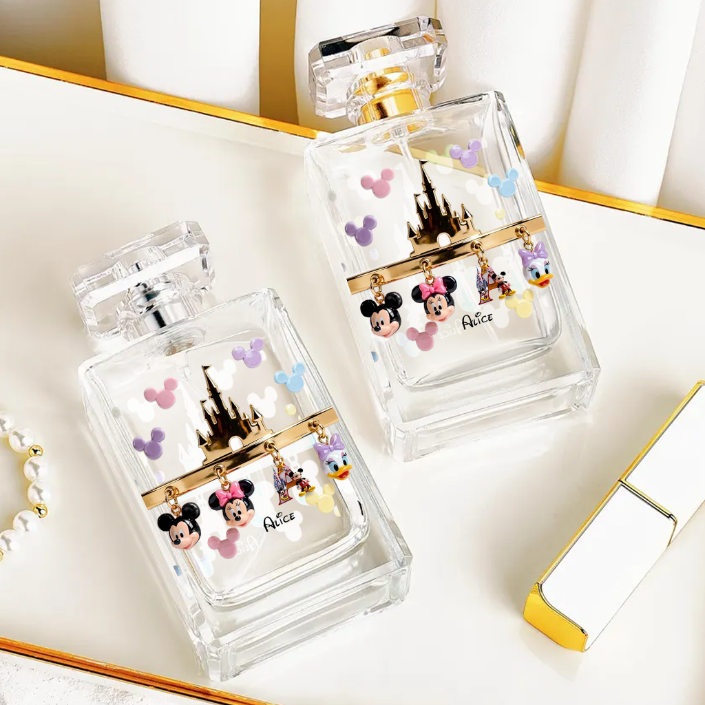 Personalized Disney Castle Perfume Bottle with Name - Fun Gift for Mom Refillable Perfume Bottle GradoCreations