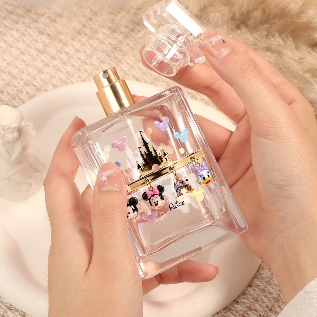 Personalized Disney Castle Perfume Bottle with Name - Fun Gift for Mom Refillable Perfume Bottle GradoCreations