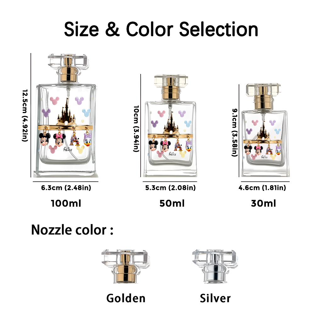 Personalized Disney Castle Perfume Bottle with Name - Fun Gift for Mom Refillable Perfume Bottle GradoCreations