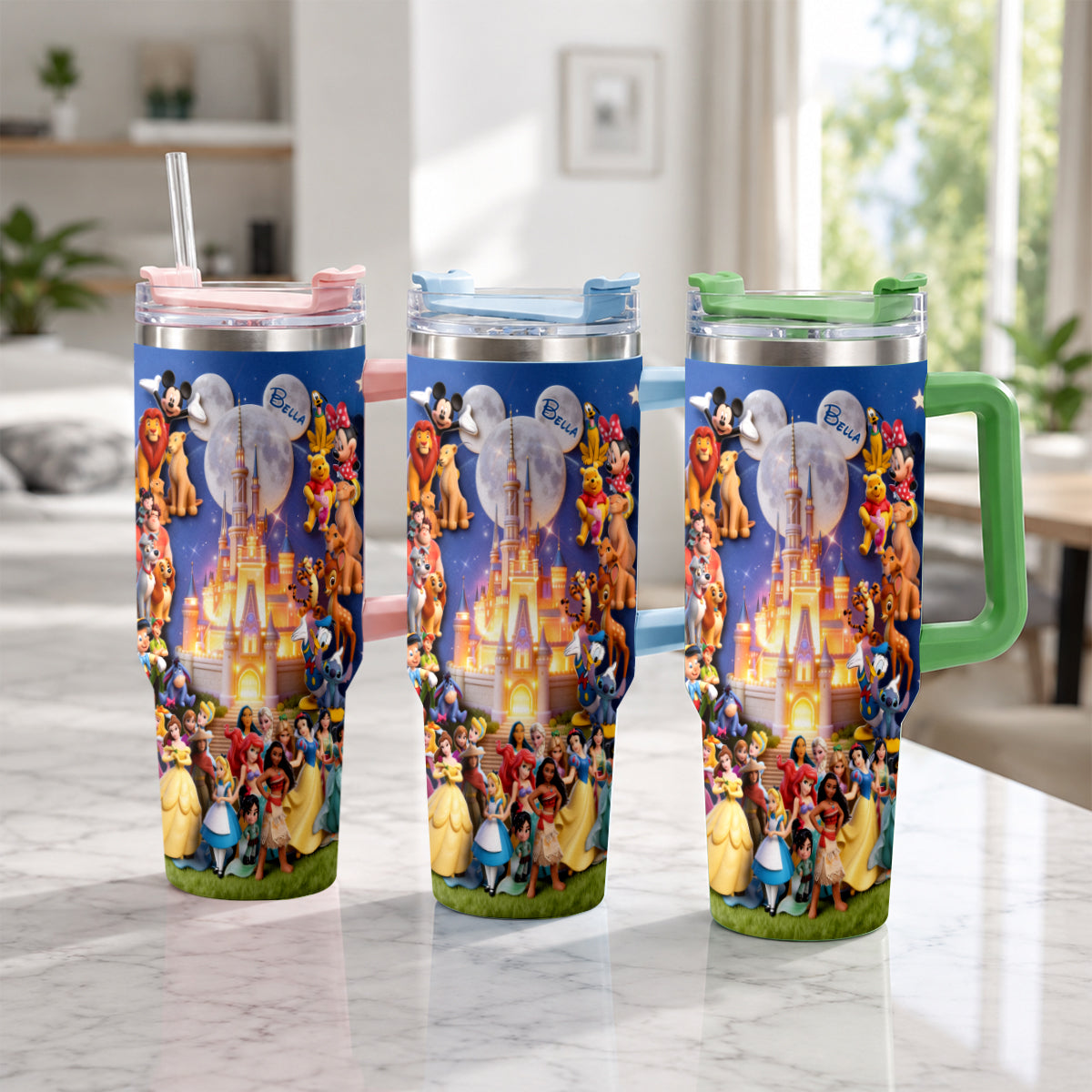 Personalized Dream Trip Tumbler with Handle for Disney Lovers Tumbler With Handle GradoCreations