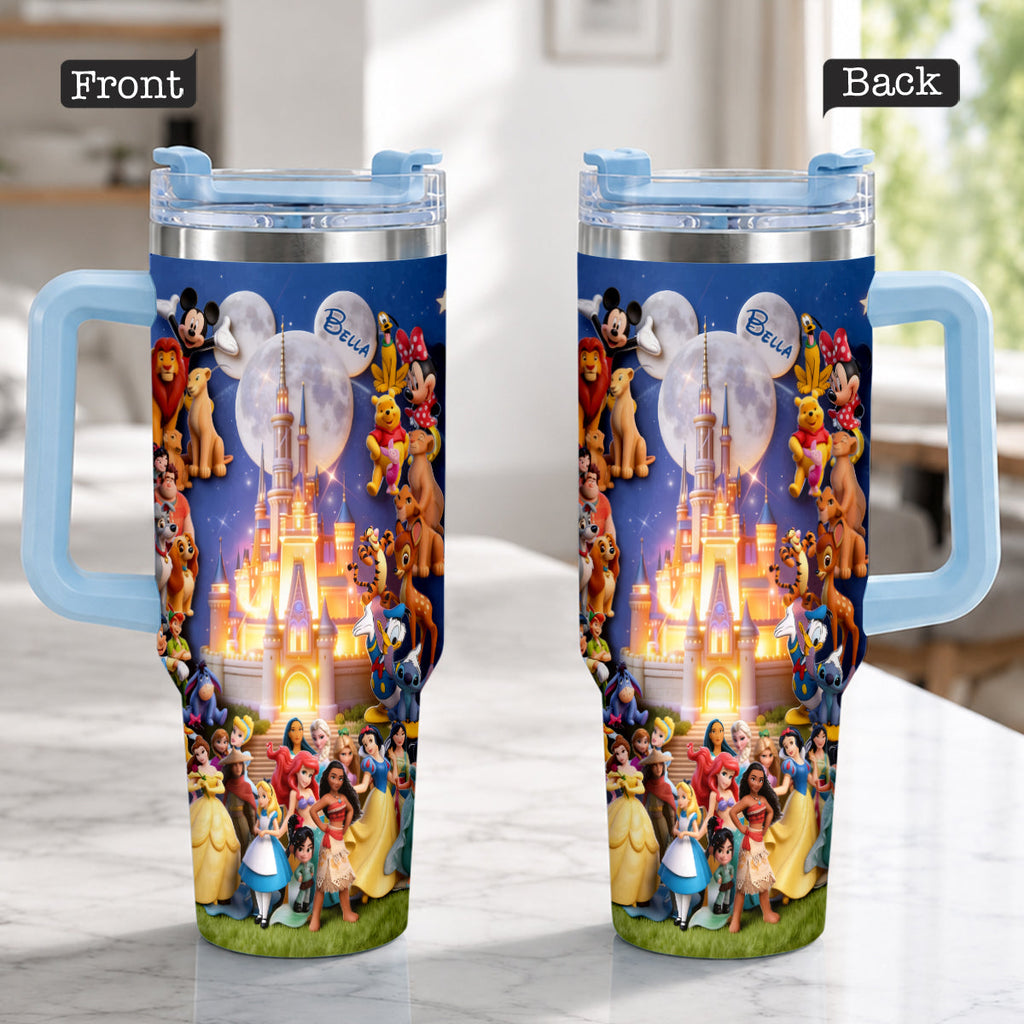 Personalized Dream Trip Tumbler with Handle for Disney Lovers Tumbler With Handle GradoCreations