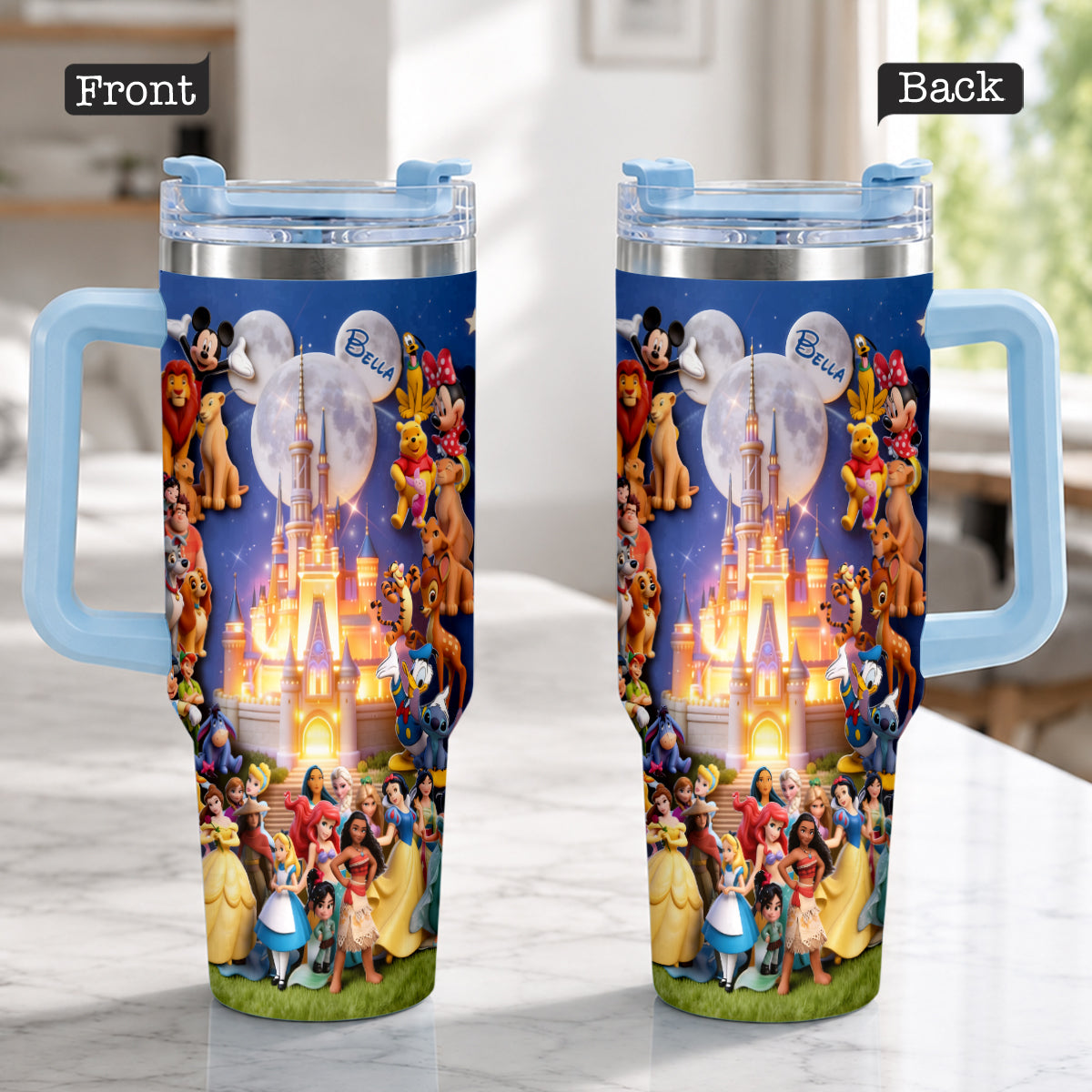 Personalized Dream Trip Tumbler with Handle for Disney Lovers Tumbler With Handle GradoCreations