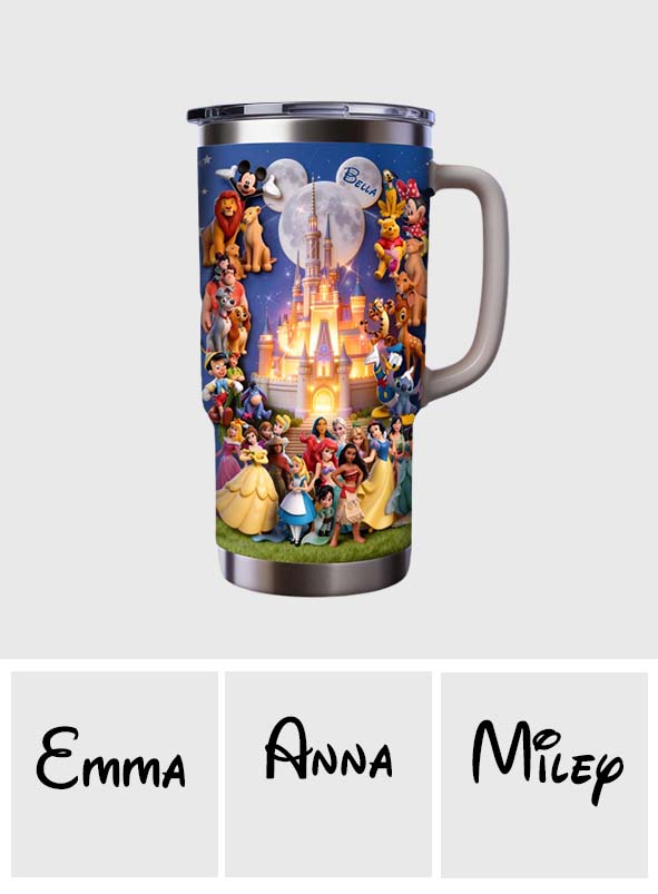Personalized Dream Trip Tumbler with Handle for Disney Lovers Tumbler With Handle GradoCreations
