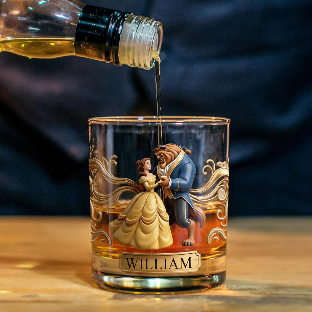 Personalized Beauty and the Beast Whiskey Decanter Set Gift for Couples Anniversary Whiskey Decanter Set GradoCreations