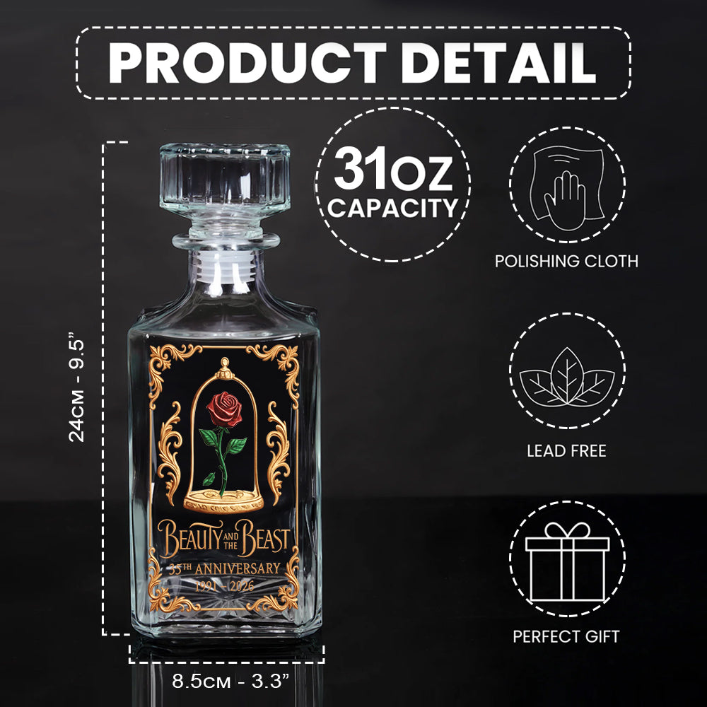 Personalized Beauty and the Beast Whiskey Decanter Set Gift for Couples Anniversary Whiskey Decanter Set GradoCreations