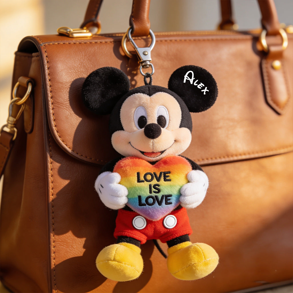 Personalized LGBT Support Plush Keychain | Custom Name Gift Plush Keychain GradoCreations