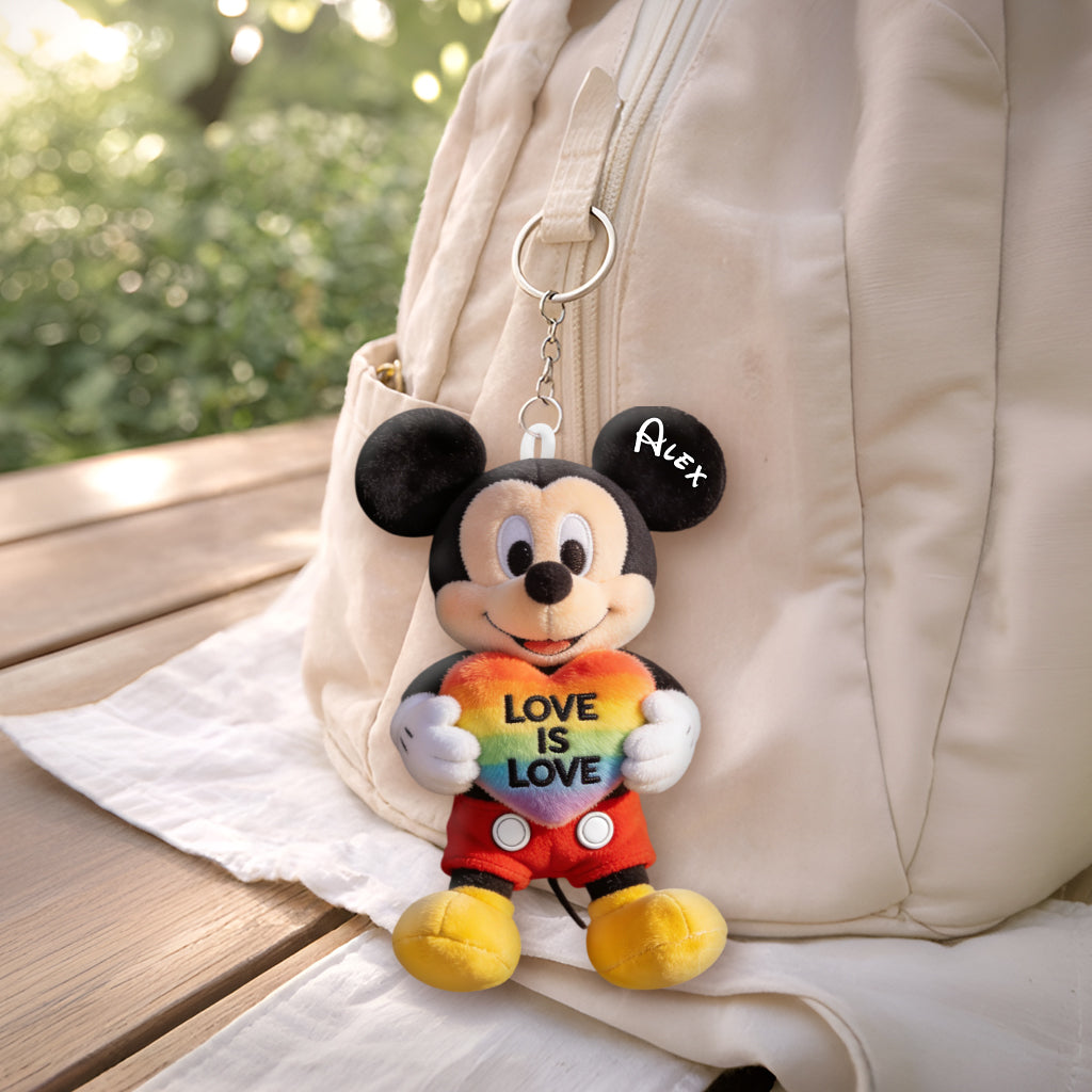 Personalized LGBT Support Plush Keychain | Custom Name Gift Plush Keychain GradoCreations