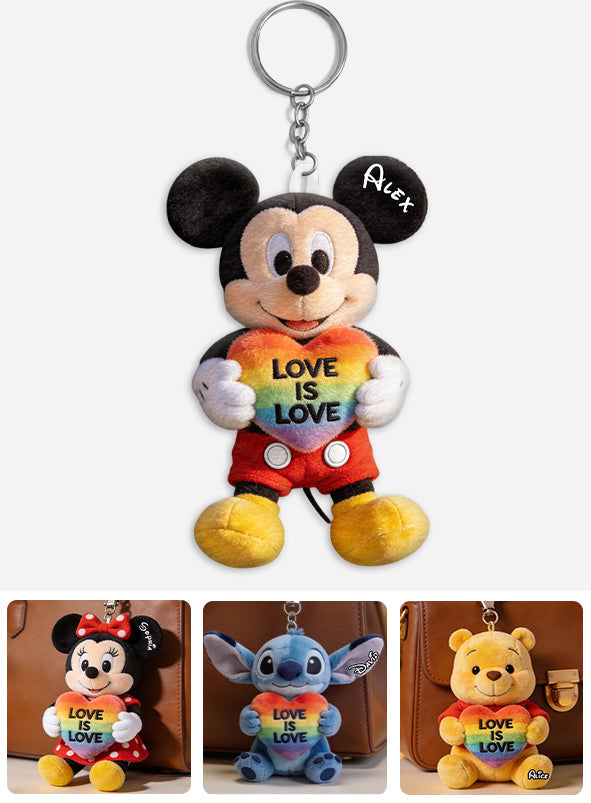 Personalized LGBT Support Plush Keychain | Custom Name Gift Plush Keychain GradoCreations