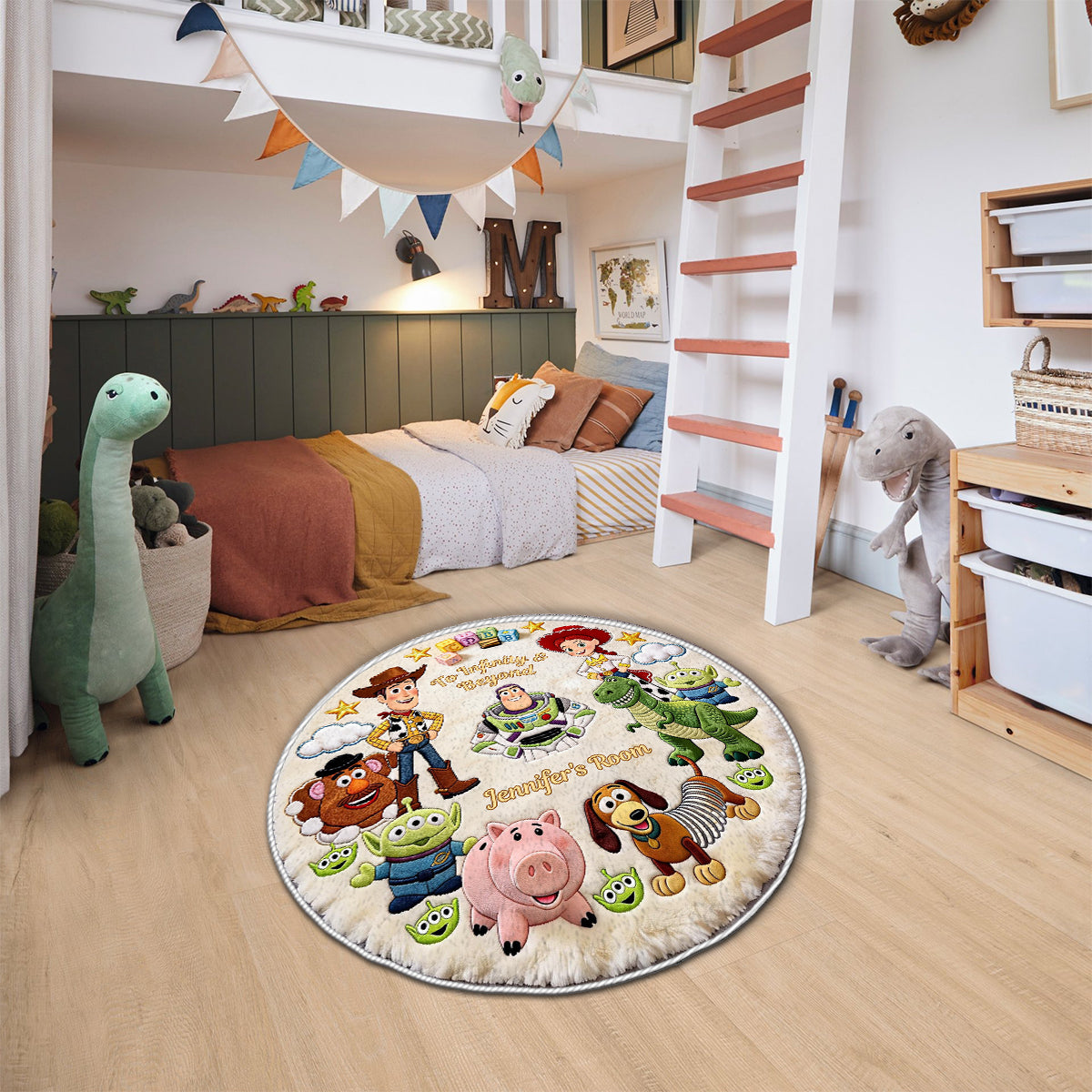 Personalized Toy Story Themed Non-Slip Tufted Rug for Kids Non-Slip Tufted Rug GradoCreations