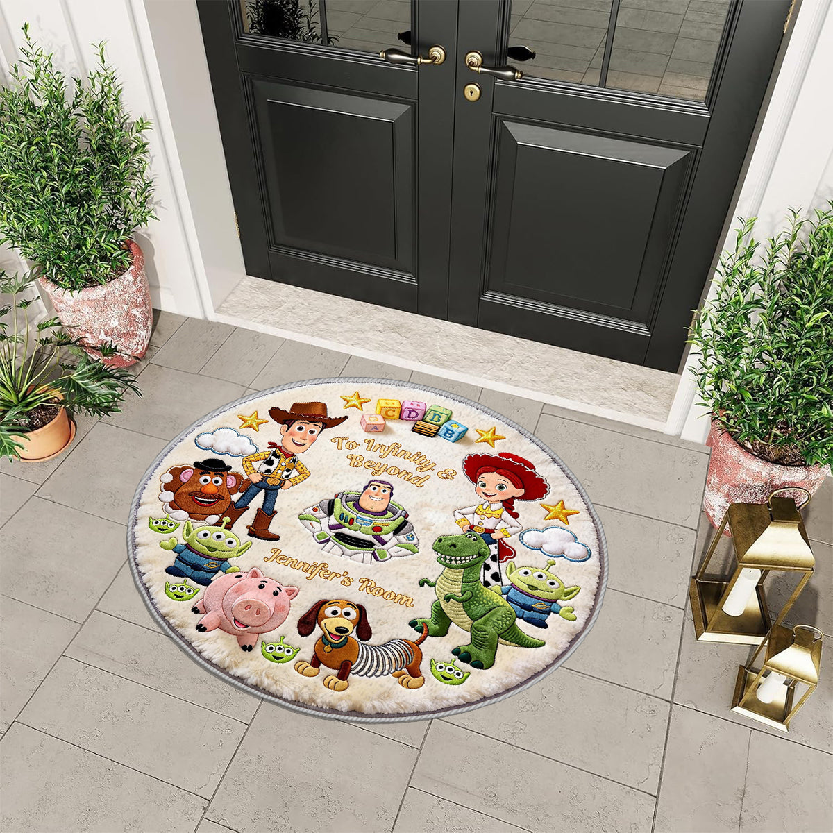 Personalized Toy Story Themed Non-Slip Tufted Rug for Kids Non-Slip Tufted Rug GradoCreations