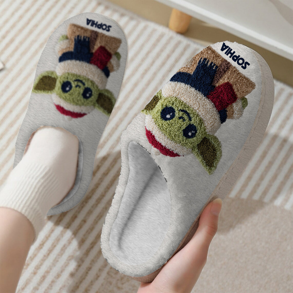Personalized Holiday Slippers with Custom Name for Kids Slippers GradoCreations