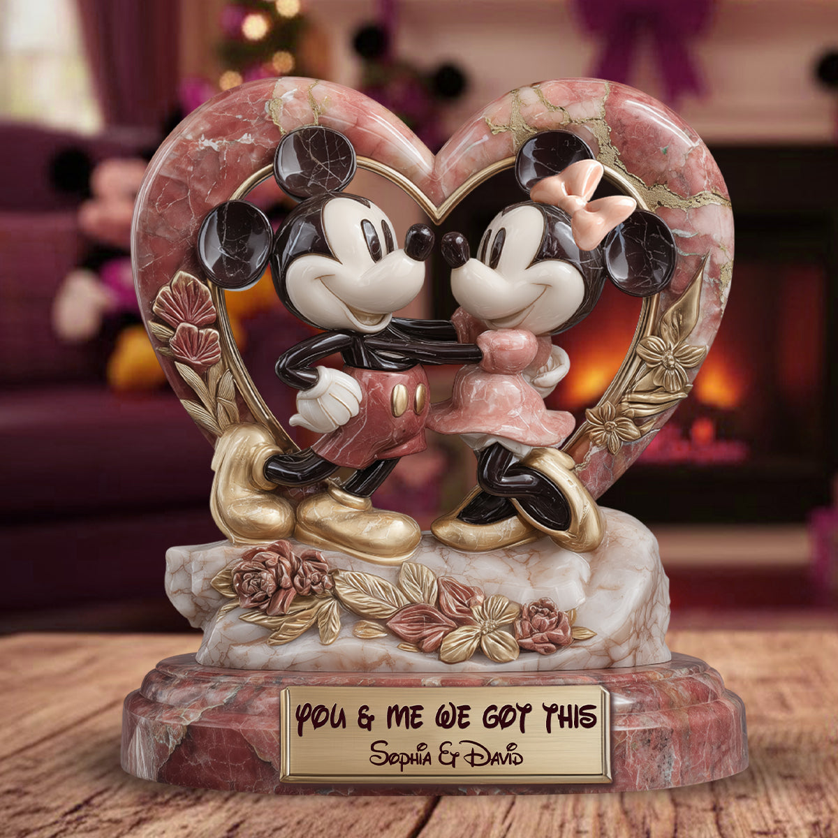 Personalized Mickey & Minnie Acrylic Plaque Custom Gift for Couples Custom Shaped Acrylic Plaque GradoCreations