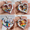 Personalized Pride Month Heart Pendant Necklace LGBT Gift Shaped Metal Pendant Necklace GradoCreations