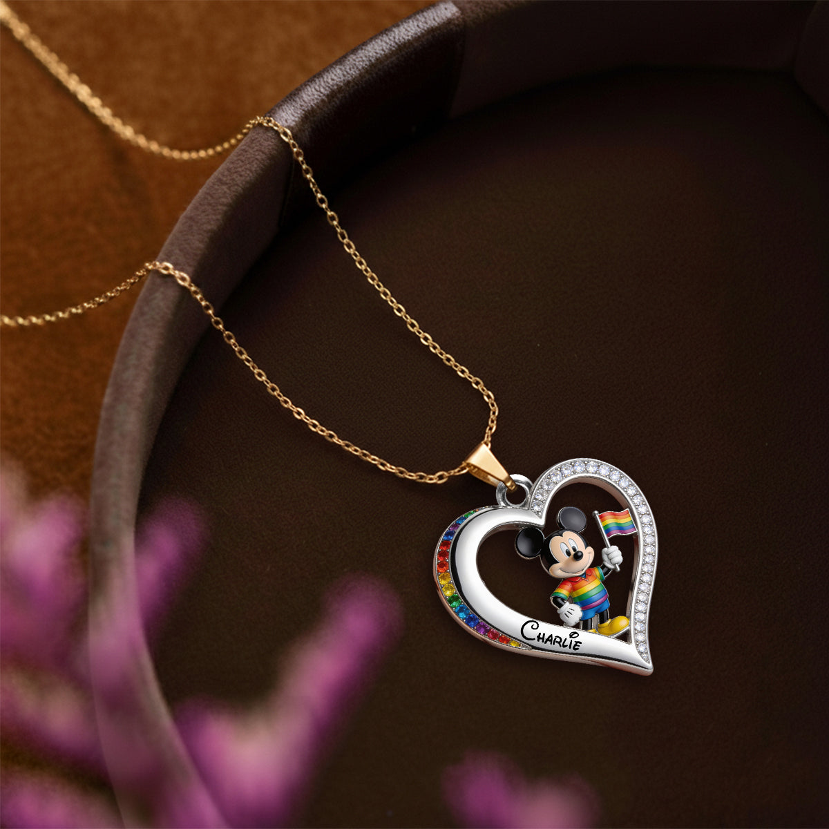 Personalized Pride Month Heart Pendant Necklace LGBT Gift Shaped Metal Pendant Necklace GradoCreations