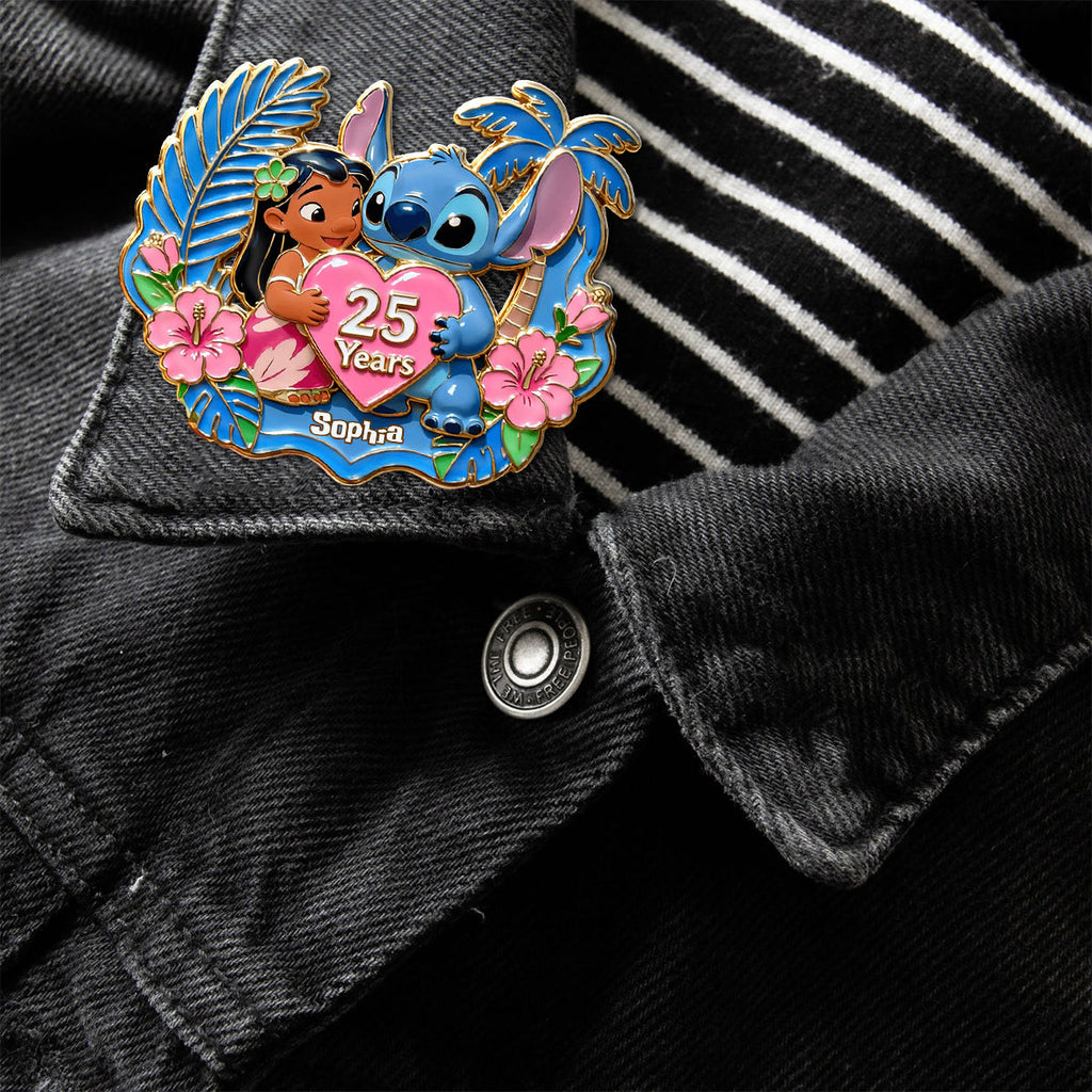 Personalized 25th Anniversary Ohana Acrylic Enamel Pin Gift Acrylic Enamel Pin GradoCreations