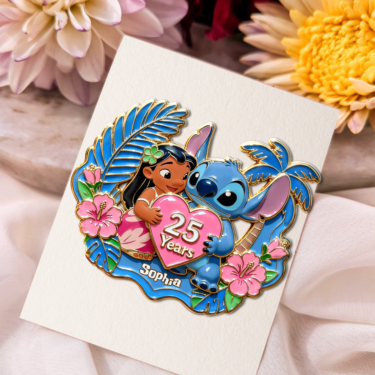 Personalized 25th Anniversary Ohana Acrylic Enamel Pin Gift Acrylic Enamel Pin GradoCreations