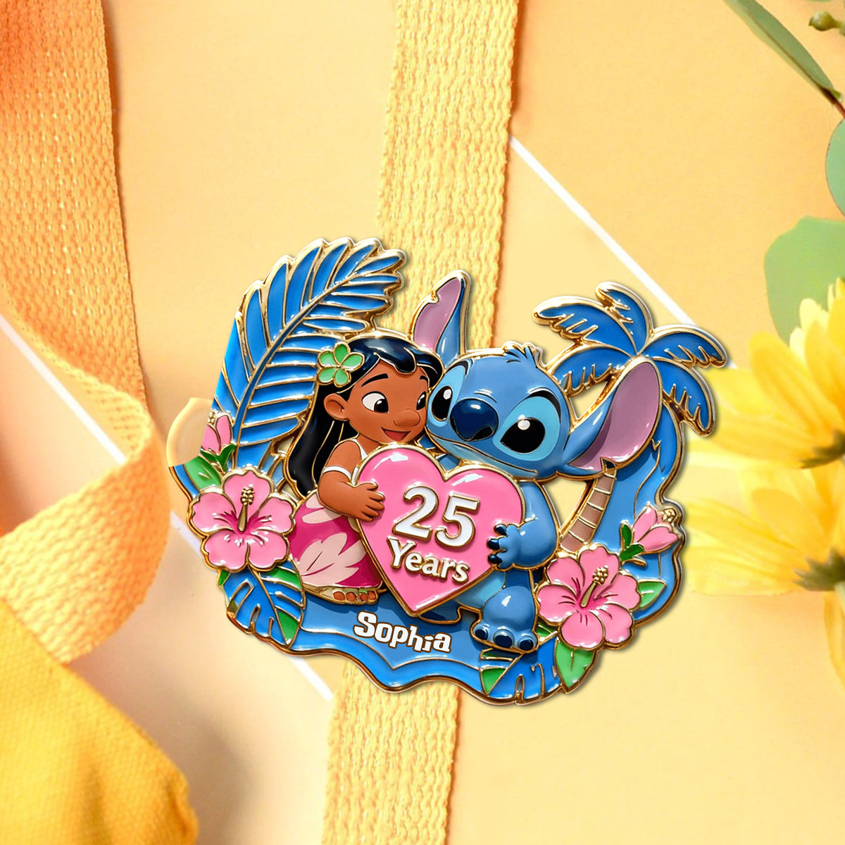 Personalized 25th Anniversary Ohana Acrylic Enamel Pin Gift Acrylic Enamel Pin GradoCreations