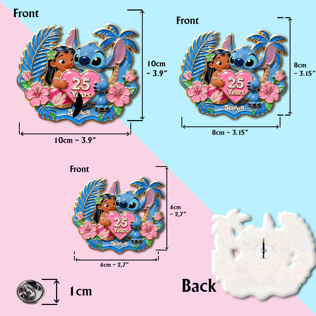 Personalized 25th Anniversary Ohana Acrylic Enamel Pin Gift Acrylic Enamel Pin GradoCreations