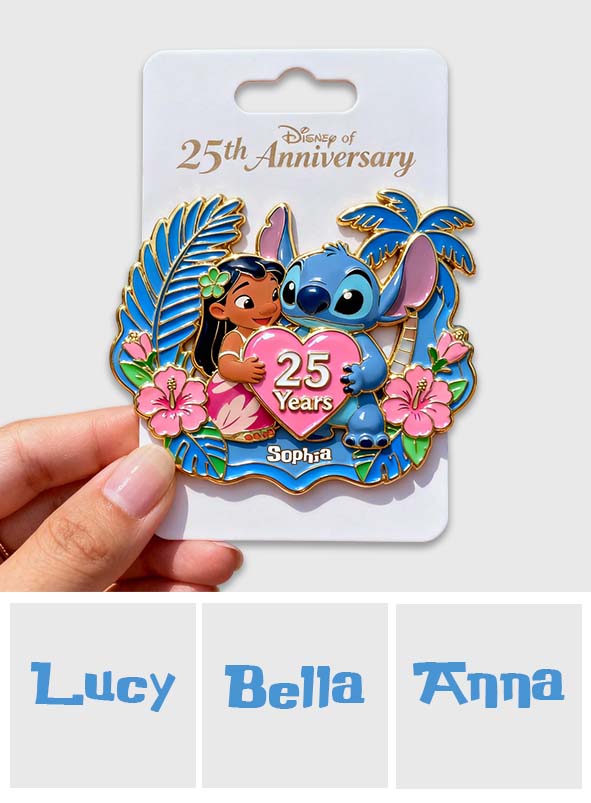 Personalized 25th Anniversary Ohana Acrylic Enamel Pin Gift Acrylic Enamel Pin GradoCreations