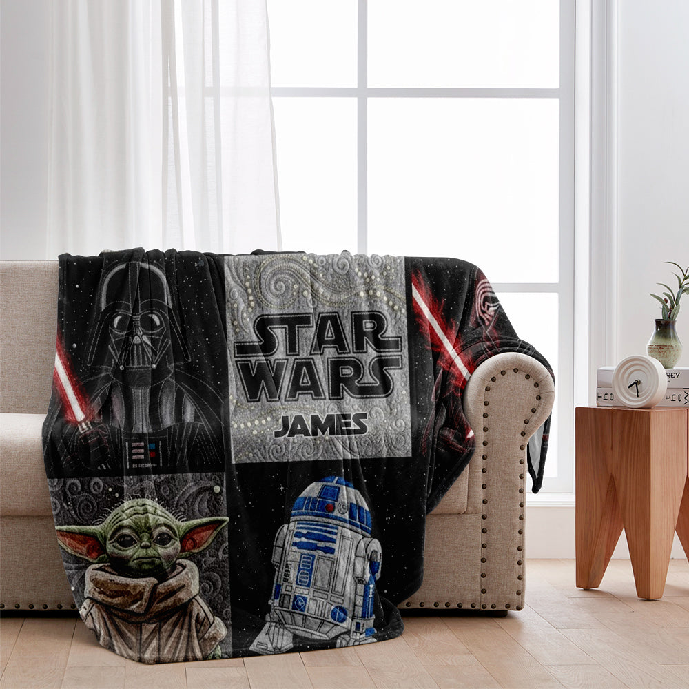 Personalized Star Wars Blanket Custom Name Unique Gift Blanket GradoCreations
