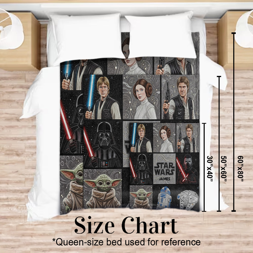 Personalized Star Wars Blanket Custom Name Unique Gift Blanket GradoCreations