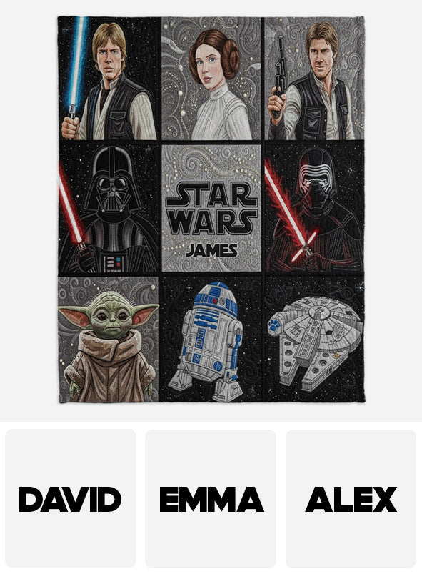 Personalized Star Wars Blanket Custom Name Unique Gift Blanket GradoCreations