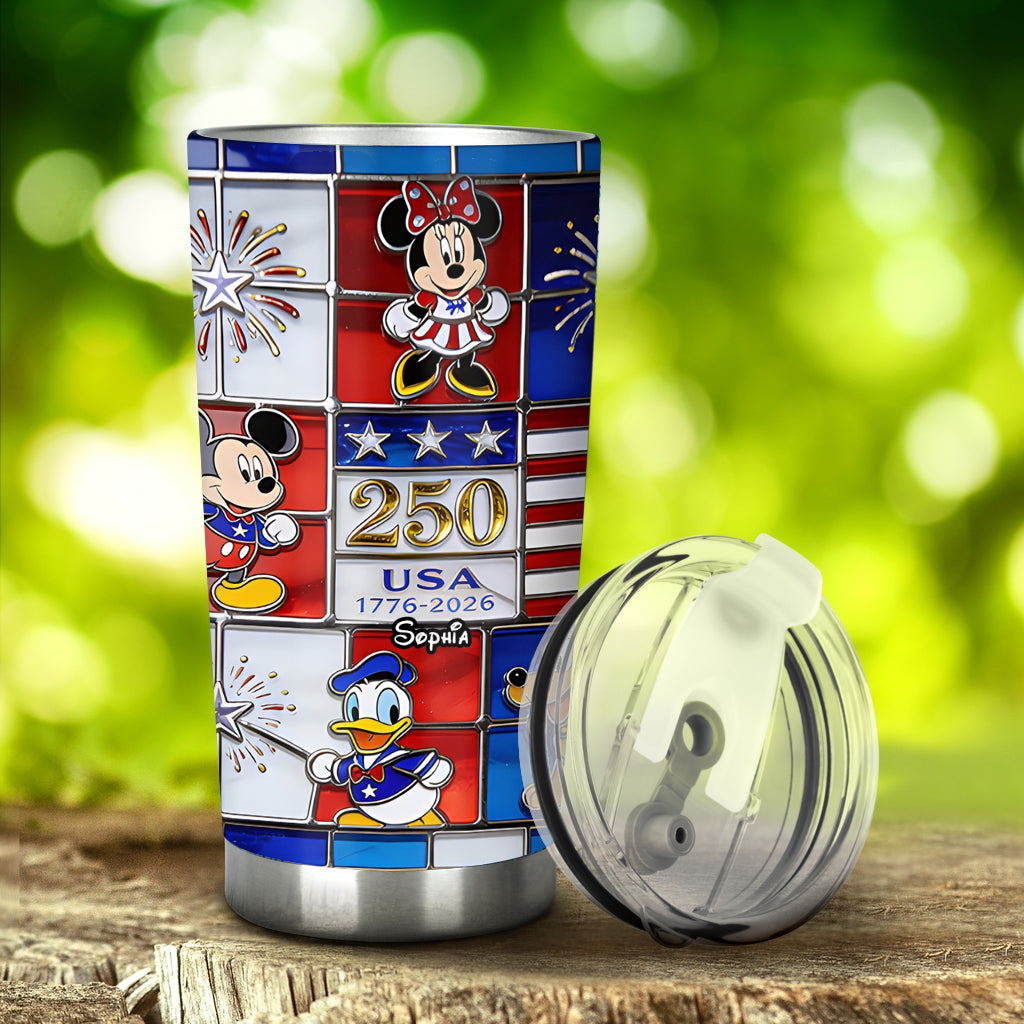 Personalized 250th Anniversary Tumbler with Disney Characters Tumbler GradoCreations